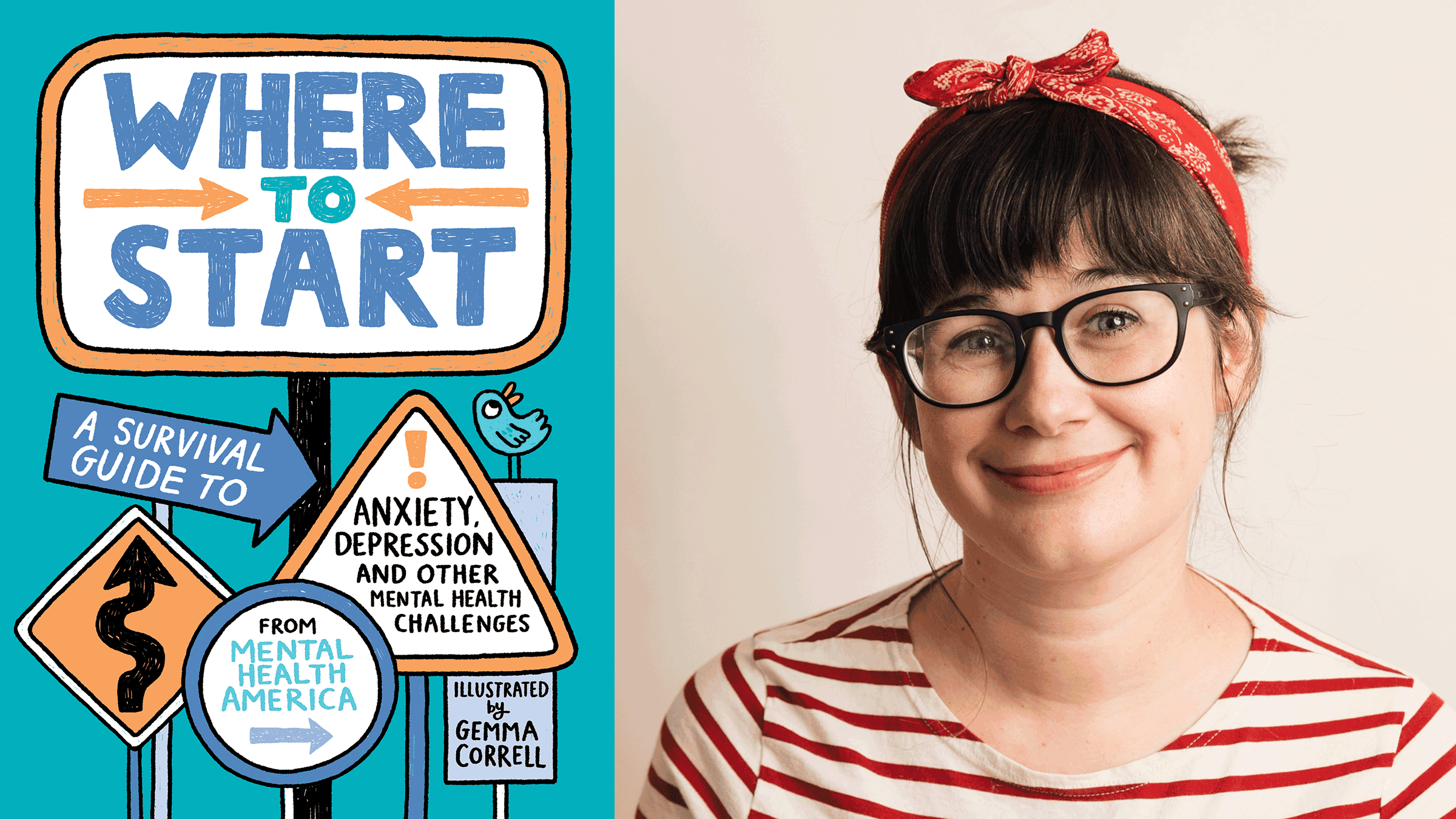 Where to Start book cover and headshot of Gemma Correll