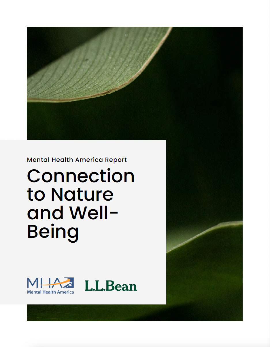 Report cover: Connection to Nature and Well-Being