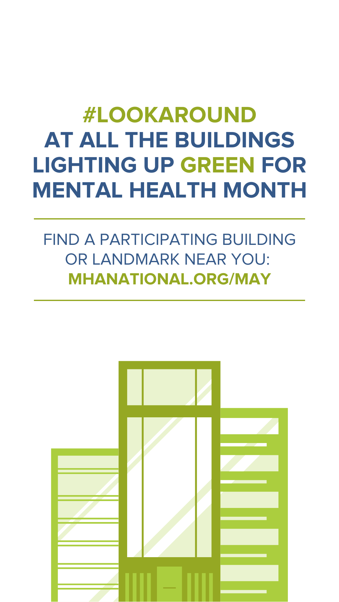 #LookAround at all the buildings lighting up green for Mental Health Month | Find a participating building or landmark near you: mhanational.org/may