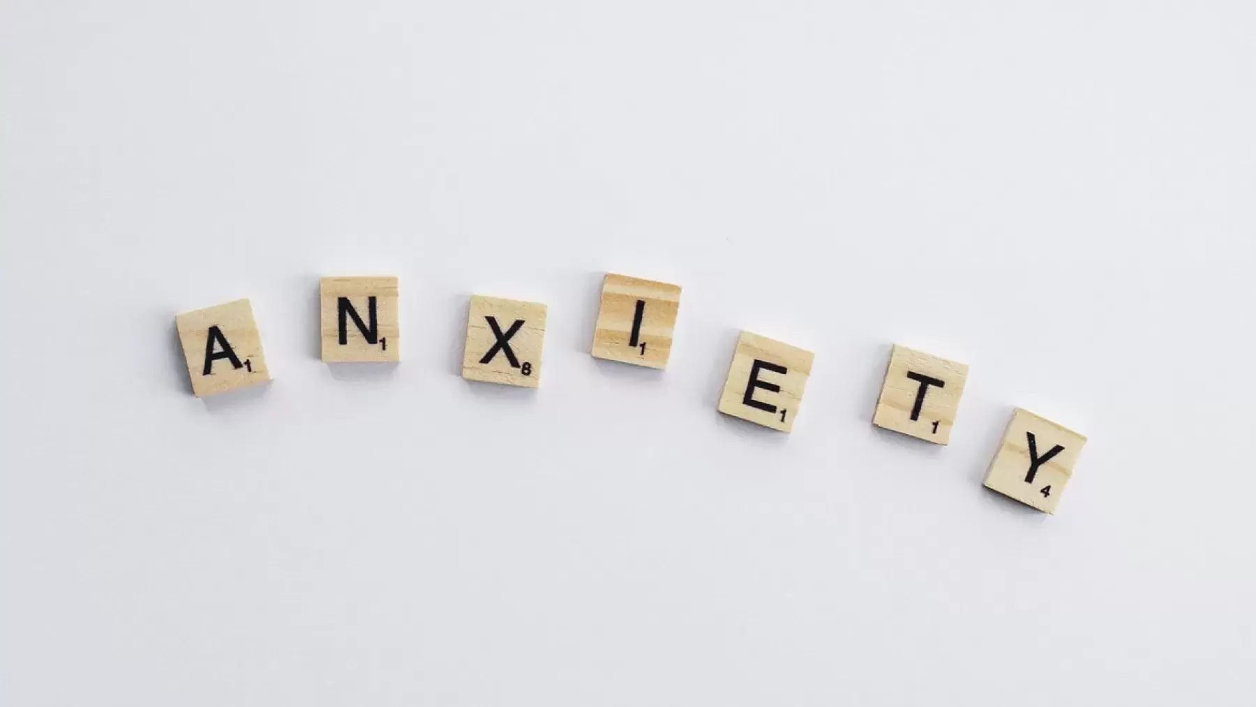 Anxiety spelled in scrabble letters